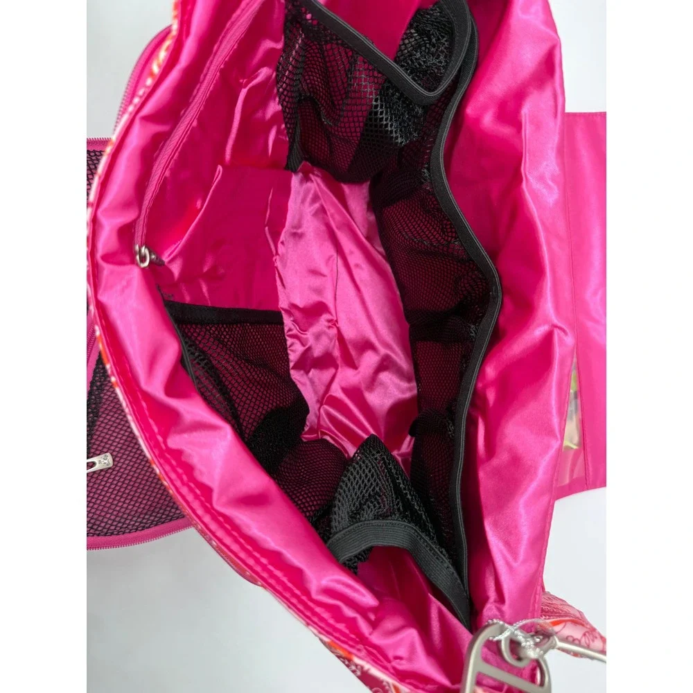 Ju-Ju-Be Be All Pink Orange Paisley Messenger Diaper Bag with Changing Pad New